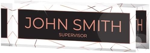 Desk Name Plate Personalized, Custom Name Plates 2½/x8 Inches, Thick Crystal-Clear Acrylic, Gift Box, Office Desk Decor. USA Made by ACRYLUXE (Acry) by MySignCenter