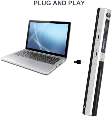 Portable Document Scanner - 900DPI Handheld Portable Scanner Image Scanner Scanning Wand A4 Colour Photo Mobile Scanner Handy Scan, JPG/PDF Format, with 16G SD Card (Silver) - Image 5