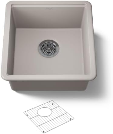 KOHLER Billings 18" Undermount Bar Sink, Single Bowl, Neoroc Composite, Matte Finish, Compact Prep Sink for Wet Bar or Kitchen Island, Matte Taupe, K-33711-CM3 by Unknown