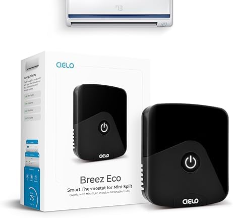 Breez Eco Smart AC Controller for Mini-Split, Window, Portable ACS (Black) by CieloBreez