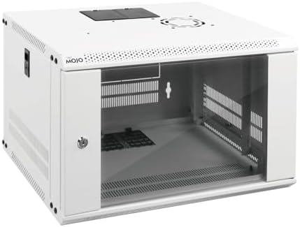 Tecmojo 6U Wall Mount Rack Network Cabinet for 19" IT Equipment,with Lockable Glass Door and Side Panels,Cooling Fan,17.7inch Depth,White by Tecmojo