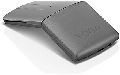 Lenovo Yoga Computer Mouse for PC, Laptop, Computer with Windows or Chrome - 2.4GHz Wireless Nano Receiver & Bluetooth 5.0 - Ergonomic V-Shape - Twists Flat - Built-in Laser Presenter - Iron Grey by LENOVO