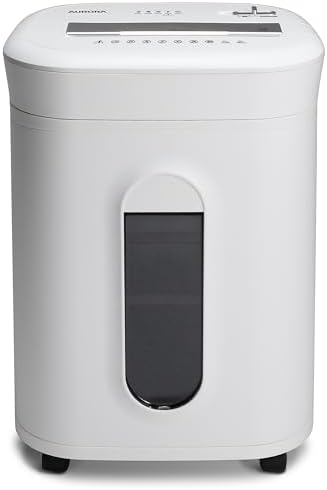 Aurora High-Security 10-Sheet Micro-Cut Paper and Credit Card Shredder with 6 Gallon Pullout Basket / 60 Mins Running Time/Security Level P-5 by Aurora