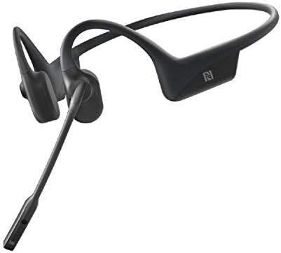 Aftershokz OpenComm (Rebranded as Shokz OpenComm) Wireless Stereo Bone Conduction Bluetooth Headset with Noise-Canceling Boom Microphone for Office Home Business Trucker Drivers Commercial Use, Black by SHOKZ