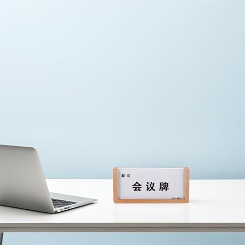 Milisten Name Plate Holder Table Sign Display V-shaped with Wood Base Acrylic Elegant Versatile and Stylish Desk Nameplate for Desk and Office Use for Meeting Room and Reception Areas - Image 5