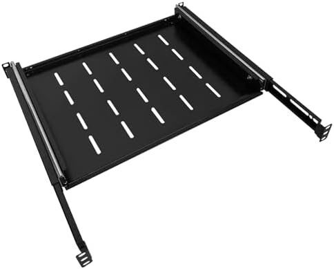 GlobalRack 1U Sliding Shelf,14.75-26" Adjustable, Double-Sided, Soft-Close - Image 3