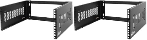 Tecmojo 4U Wall Mount Rack,4U Rack 14 inch Depth,19" Network Rack for Shallow Server and IT Equipment, Network Switches,Patch Panel Bracket,110lbs(50kg) Weight Capacity,Black (Pack of 2) by Tecmojo