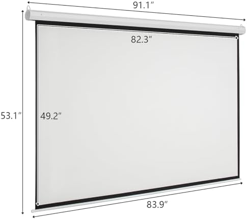 Motorized Projector Screen with Remote Control, No Wrinkles, Without Dents, HD Screen, for Home Theater Office Classroom TV Usage (92inch 16:9) - Image 2