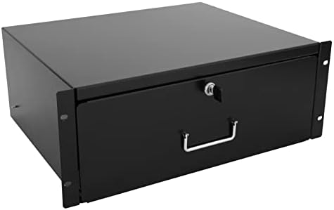 Drawer Server Cabinet Case 19 Inch Locking Rack Mount DJ Lockable Deep Drawer with Key (4U) by RAISINGELECTRONICS