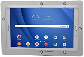 Anti-Theft Acrylic VESA Enclosure for Galaxy TAB A 8.0" 2019 Tablet with Free Wall Mount Kit & 90-Degree Angle Charge Cable (TAB A 8.0 2019 SM-T290, Clear) by TABcare
