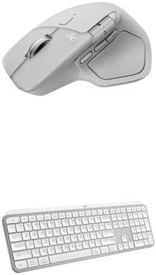 Logitech MX Master 4 Ergonomic Wireless Bluetooth Mouse with Haptic Feedback + MX Keys S Wireless Bluetooth Keyboard with Backlit Low Profile Quiet Keys - USB-C, Windows, Linux, Chrome, Mac-Pale Grey by Logitech