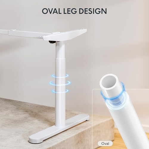 FLEXISPOT 48" x 24" Solid Bamboo Standing Desk, White Oval Legs - Image 4