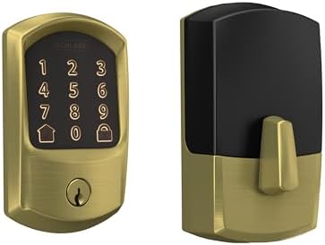 Schlage Encode Smart WiFi Deadbolt Lock with Greenwich Trim, Satin Brass by Unknown