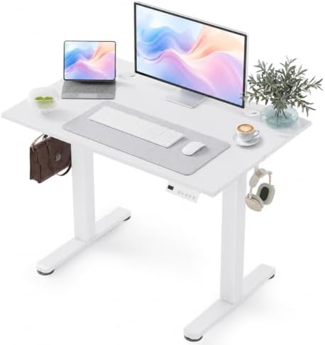 YDN 40 x 24 Inch White Electric Standing Desk by YDN