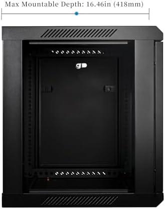 RackPath 9U Professional Wall Mount Server Cabinet Network Rack Enclosure with 2X Quiet Cooling Fan, 1x Brush Cable Management Panel, Black - Image 4