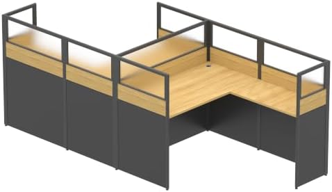 Nykto Office CubicleDesk with Mute Privacy Panels (C2 Person-F, Walnut) - Image 2