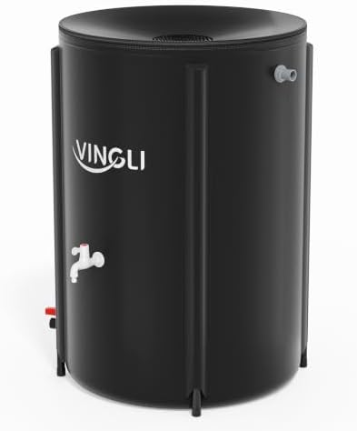 VINGLI Collapsible Rain Barrel Portable Rain Water Collection (Black, 100 Gallon) by VINGLI