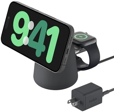 Belkin MagSafe 15W 2 in 1 Wireless Charging Dock, Fast Charger by Unknown