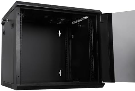 RackPath 9U Wall Mount Network Rack Cabinet – Quiet Cooling Fan, Locking Glass Door, 17.7" Deep (450mm), Removable Locking Side Panels, Fits 19" IT & A/V Equipment - Image 6