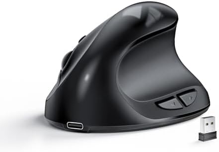 Lekvey Ergonomic Mouse, Rechargeable Wireless Mouse for Small Hands, Black by Lekvey