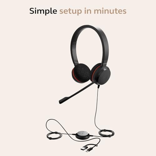 Jabra Evolve 20 (2025 Edition) Wired USB Headset with Microphone, Black - Image 6