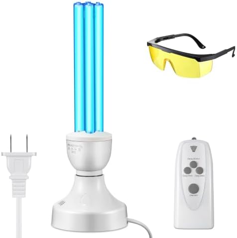 Qualirey 25W UV Light with E27 Base, Remote Control and Glasses,with Ozone by Acomfortablehomestartshere