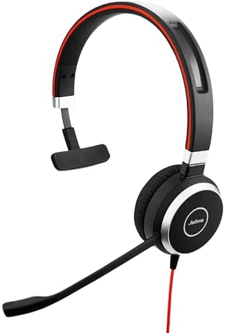 Jabra Evolve 40 MS Professional Wired Headset, Mono – Telephone Headset for Greater Productivity, Superior Sound for Calls and Music, 3.5mm Jack/USB Connection, All-Day Comfort Design, MS Optimized by Jabra