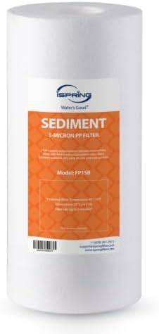 iSpring FP15B Sediment Filter for Whole House Water Filtration Systems, High Capacity 5-Micron Premium PP, 4.5" x 10", White by iSpring