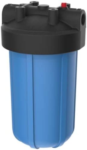 Pentair Pentek Big Blue Filter Housing, 3/4" NPT, 10-Inch, Whole House Water Filter Housing with Pressure Relief Button, HFPP Cap, Fits 10" x 4.5" Cartridges, NSF Certified, Black/Blue by PENTAIRPENTEK