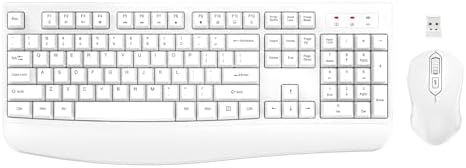 EDJO Wireless Keyboard and Mouse Combo, USB Plug & Play (White) by EDJO