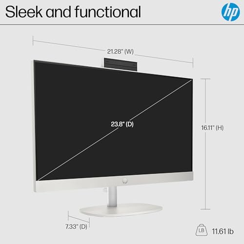 HP 24 inch All-in-One Desktop PC, FHD Display, AMD Ryzen 7 7730U, 16 GB RAM, 512 GB SSD, AMD Radeon Graphics, Windows 11 Home, 24-cr0032 (2024) - Image 5