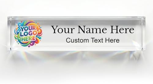 Signs ByLITA Customizable Full Color Acrylic Desk Sign – Upload Your Logo or Photo, Personalized Name Plate 2" x 8" Office Desk Décor - Image 2