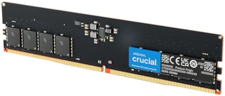 Crucial 16GB DDR5 RAM, 4800MHz CL40 Desktop Memory, UDIMM 288-Pin, Compatible with 12th Gen Intel Core and AMD Ryzen 7000 - CT16G48C40U5 by Crucial
