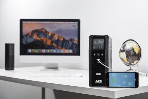 APC 1350VA UPS Battery Backup & Surge Protector, Backup Battery Power Supply with AVR, Dataline Protection, BN1350M2R (Renewed) - Image 4