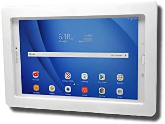 Anti-Theft Acrylic VESA Enclosure for Galaxy TAB 3 4 8.0" Tablet with Free Wall Mount Kit & 90-Degree Angle Charge Cable (TAB 3/4 8.0, White) by TABcare