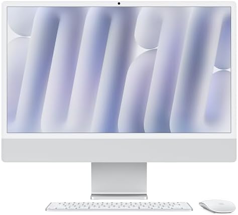 Apple 2024 iMac All-in-One Desktop Computer with M4 chip with 10-core CPU and 10-core GPU: Built for Apple Intelligence, 24-inch Retina Display, 16GB Unified Memory, 512GB SSD Storage; Silver by Apple