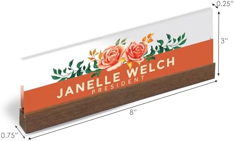 ARTBLOX Personalized Acrylic Desk Name Plate with Business Card Holder - Image 3