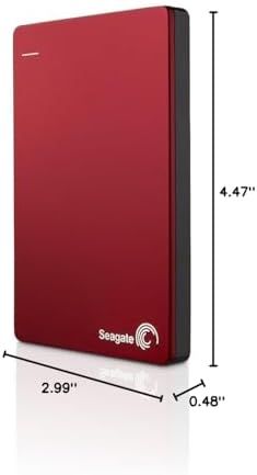 Seagate Backup Plus Slim 1TB External Hard Drive Portable HDD – Red USB 3.0 for PC Laptop and Mac, 2 Months Adobe CC Photography (STDR1000103) - Image 2