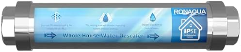 Ronaqua Chemical & Salt Free Scale & Rust Prevention Whole House Water Softener to Correct Problems Caused By Inorganic Groundwater Impurities, No Electricity Required, Helps Avoid Lime Scale Buildup by Ronaqua