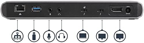 StarTech Thunderbolt 3 Dock, Dual 4K 60Hz DP, 85W PD, 3x USB, GbE - Image 5
