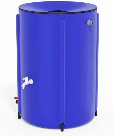 VINGLI Collapsible Rain Barrel Portable Rain Water Collection (Blue, 100 Gallon) by VINGLI