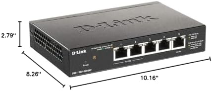 D-Link 5-Port Gibabit Smart Managed PoE Powered Switch/Extender | 2 PoE Ports (requires PoE Power)| L2 | VLANs| Web Managed |Desktop| Fanless | NDAA Compliant | Lifetime Warranty (DGS-1100-05PDV2) - Image 7
