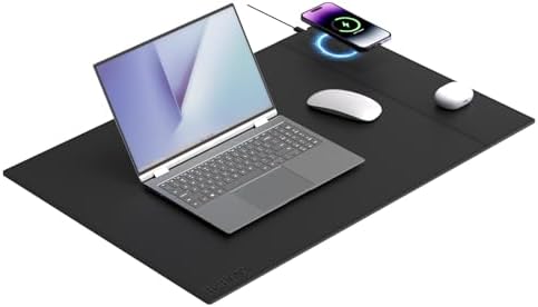 Mouse Pad Charging Mat, 15W Power, Black 23.4"x15.6" (Right) by Hi-HONX