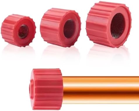 NIIIYTYB 3 Pieces Copper Pipe Cleaner Set Tube Cleaning Brushes for 1/2 Inch 3/4 Inch 1 Inch Handy Plumber Tools Metal Copper Pipe Cleaner Brush for Master Plumbing Maintenance(Red) by NIIIYTYB