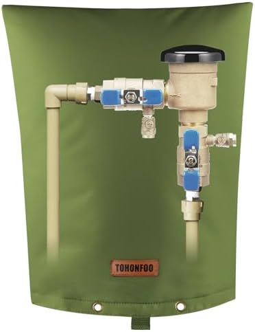 TOHONFOO Backflow Preventer Cover, Pipe Freeze Insulation, 16"Wx20"H, Green by TOHONFOO