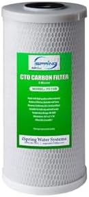 iSpring FC15B High Capacity Activated CTO Carbon Block Filter for Under Sink and Whole House Water Filtration System, 5-Micron 10"x4.5" by iSpring