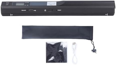 Handheld Document Scanner, Portable Scanner for A4 Documents Photo Pictures Receipt 8.27 Inch HD 900DPI Color Mobile Handheld Scanner Wand for Home Travel Office (Black) by shenruifa