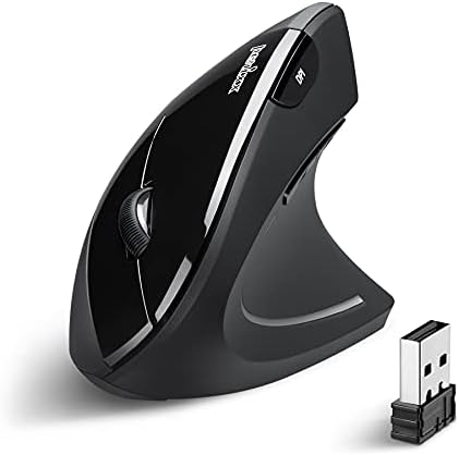 Perixx PERIMICE-713 Wireless Vertical Mouse - 6 Buttons Design - 3 Level DPI - Black - Right-Handed Design by PerixxComputerGmbH