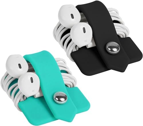Cord Organizer Earbuds Holder Earphones Wrap Headset Headphone Wrap Winder Cord Manager Cable Winder Set of 2 by ELFRhino