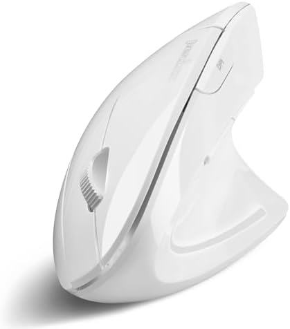 Perixx PERIMICE-813W Bluetooth Vertical Mouse - Wireless 3-in-1 Multi-Device Spec - Travelling Carry Bag - Ergonomic Right-Handed Design - White by PerixxComputerGmbH